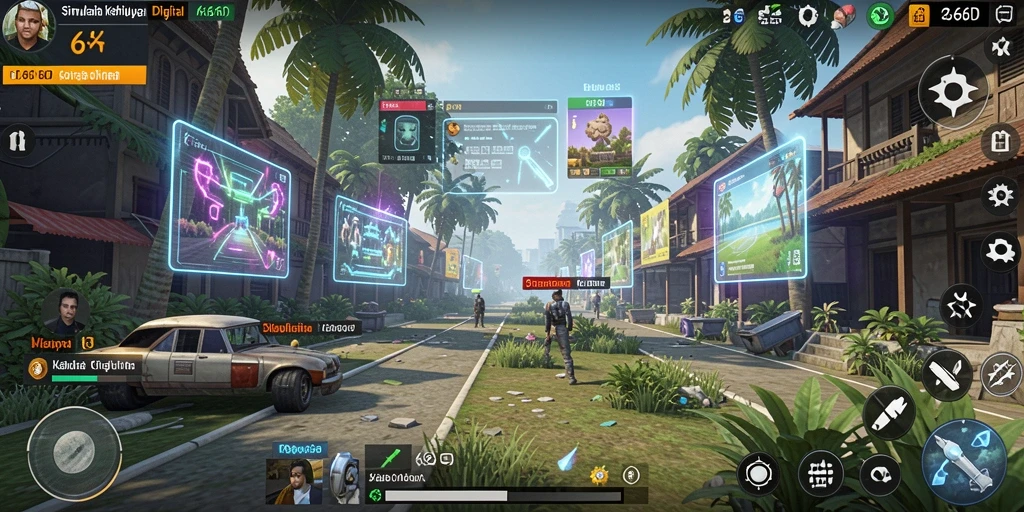 Tampilan gameplay menarik dari 66D dengan karakter interaktif.