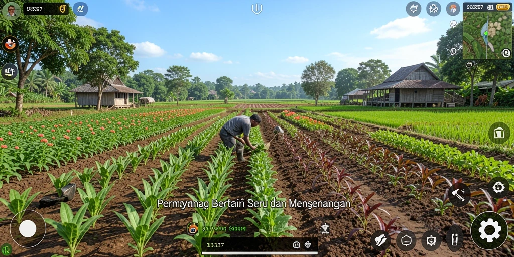 Screenshot gameplay <strong>93337</strong> menampilkan aktivitas bertani yang menyenangkan.