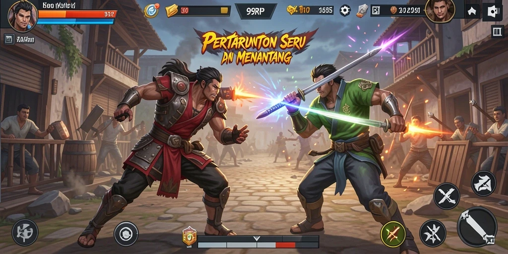 Gameplay 99RP yang penuh aksi dan pertarungan seru.