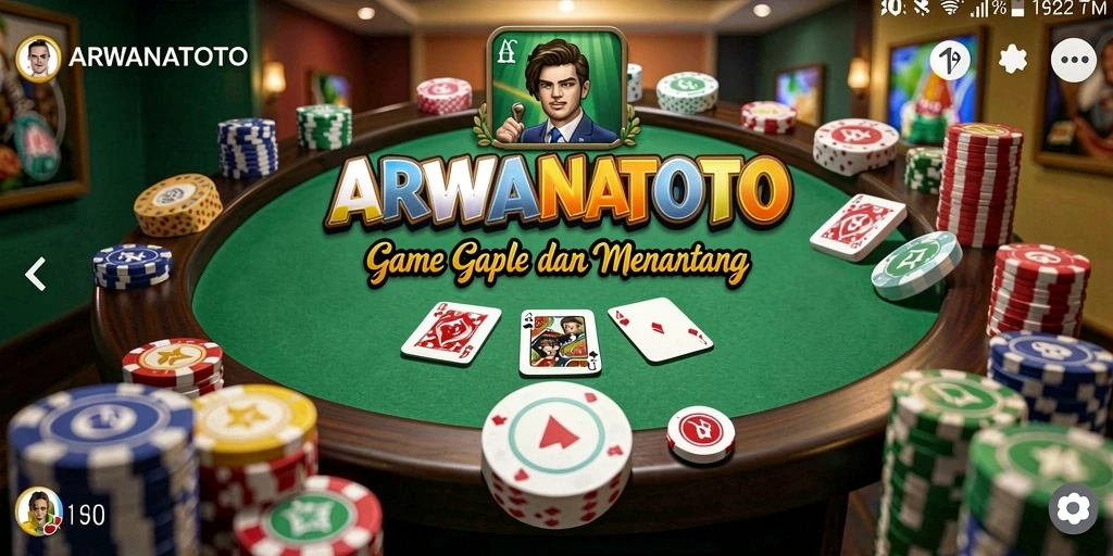 Tampilan gameplay ARWANATOTO saat bermain Gaple dengan teman.