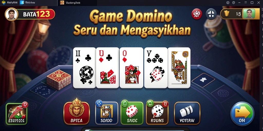 Tampilan gameplay seru di BATA123, menampilkan domino yang menarik.