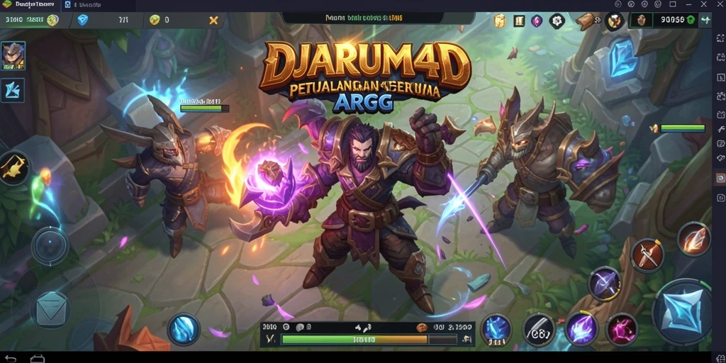 Tangkapan layar gameplay DJARUM4D menampilkan aksi seru karakter dalam pertempuran.