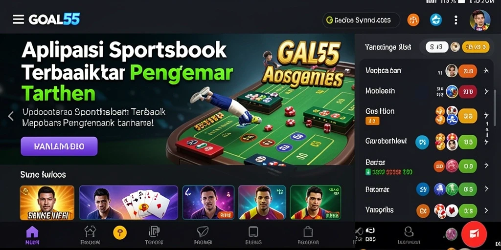 Tampilan screenshot GOAL55 yang menunjukkan aktivitas taruhan olahraga.