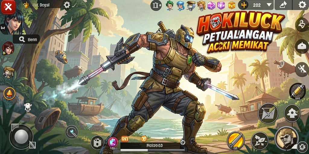 Tampilan gameplay seru HOKILUCK yang penuh aksi.