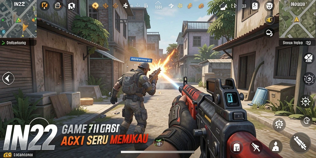 Gameplay seru IN22 dengan visual menawan dan aksi mendebarkan.