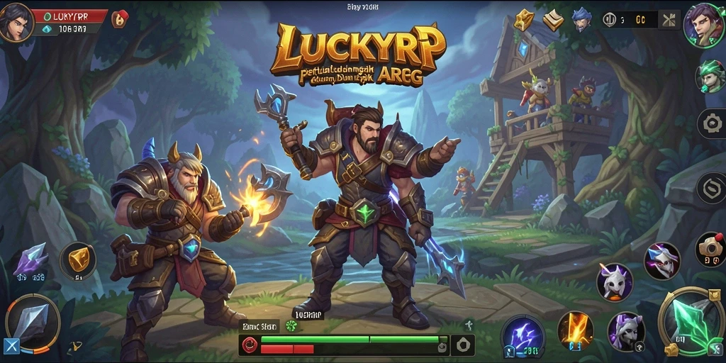 Tampilan gameplay LUCKYRP dengan pertarungan seru dan karakter menawan.