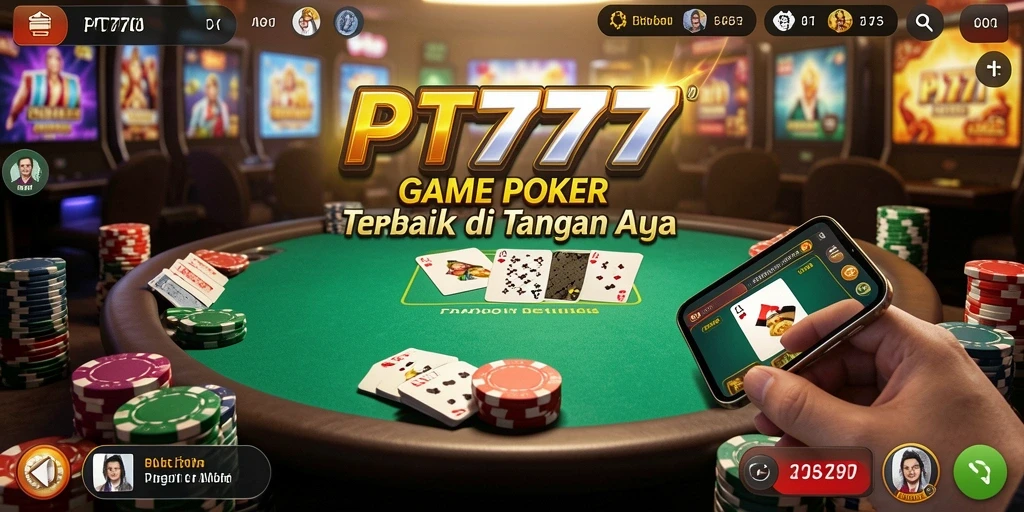Screenshot gameplay PT777 menunjukkan aksi seru permainan poker.