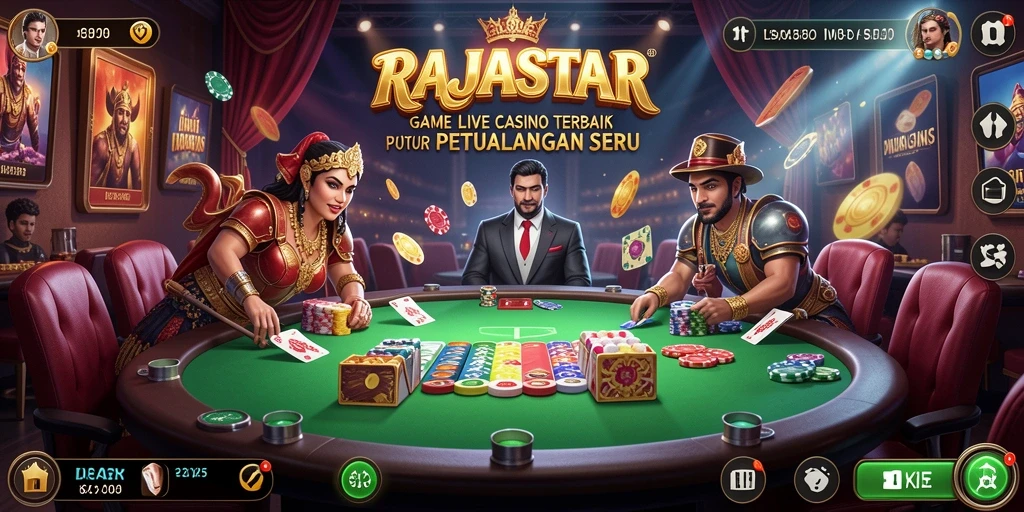 Tampilan gameplay menarik di RAJASTAR yang penuh aksi kasino.