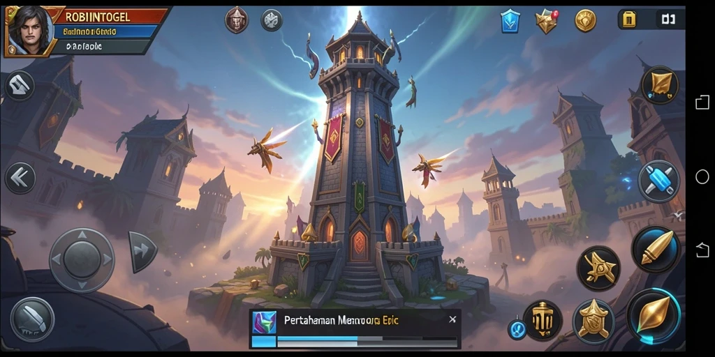 Tampilan gameplay seru di ROBINTOGEL dengan strategi Tower Defense.