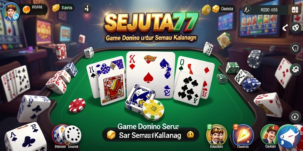 Tampilan gameplay SEJUTA77 yang menarik saat bermain Domino.