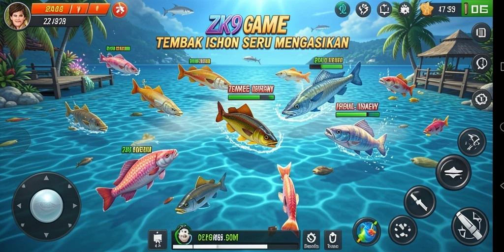 Tampilan gameplay ZK9 yang menarik dengan aksi tembak ikan.